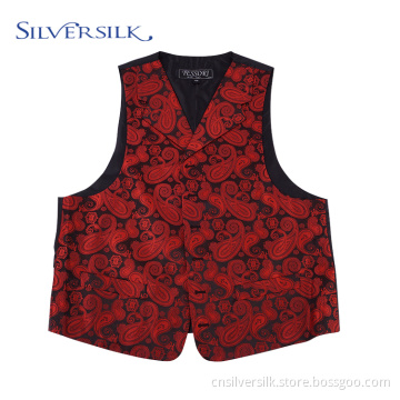 Red paisley floral dress waistcoats suit vest